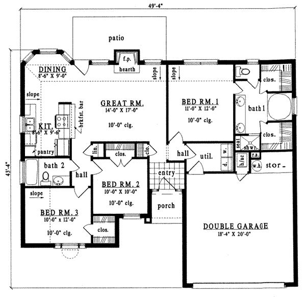 Traditional Floor Plan - Main Floor Plan #42-224