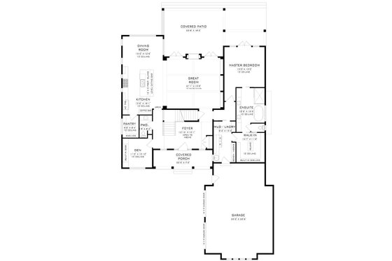 Floor Plan - Main Floor for Farmhouse House Plan #1086-14 - 4 bed, 3.5 bath