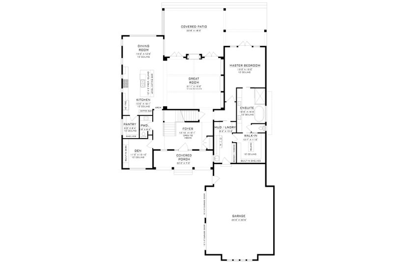 Home Plan - Floor Plan - Main Floor for Farmhouse House Plan #1086-14 - 4 bed, 3.5 bath