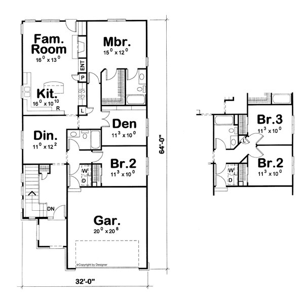 Dream House Plan - European Floor Plan - Main Floor Plan #20-2147