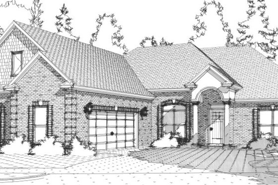 Exterior - Front Elevation for European House Plan #63-277 - 4 bed, 4 bath