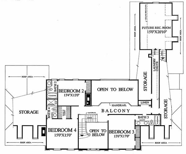 Architectural House Design - Colonial Floor Plan - Upper Floor Plan #137-112