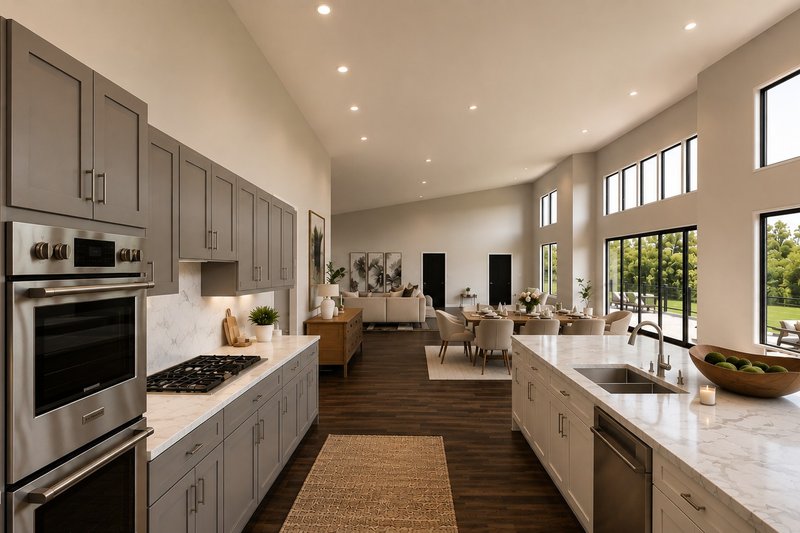 House Blueprint - Interior - Kitchen 1 for Contemporary House Plan #1064-514 - 6 bed, 5 bath
