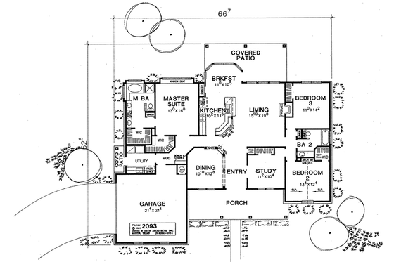 Floor Plan - Main Floor for Traditional House Plan #472-16 - 3 bed, 2 bath