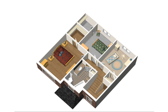 Floor Plan - Upper Floor 1 for European House Plan #25-4702 - 3 bed, 1 bath