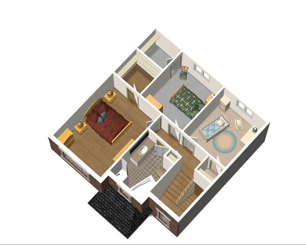 European Floor Plan - Upper Floor Plan #25-4702