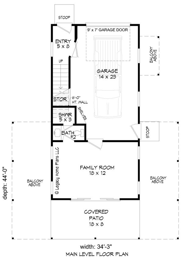 Beach Floor Plan - Main Floor Plan #932-721