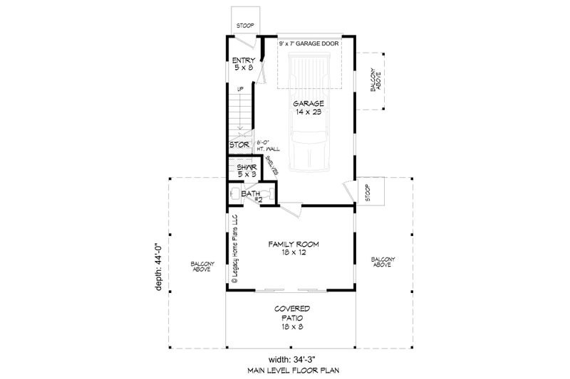 Beach Style House Plan - 1 Beds 2 Baths 968 Sq/Ft Plan #932-721 ...