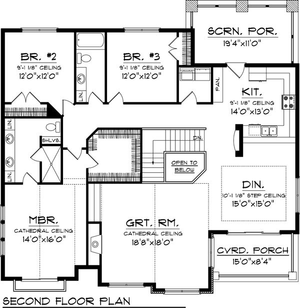 House Design - Bungalow Floor Plan - Upper Floor Plan #70-1058