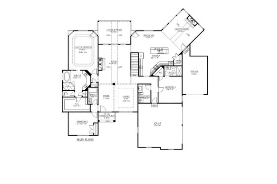 Floor Plan - Main Floor for European House Plan #437-58 - 3 bed, 3 bath
