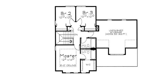 House Plan Design - Traditional Floor Plan - Upper Floor Plan #20-2104