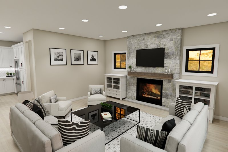 House Design - Interior - Family Room 1 for Craftsman House Plan #51-1394 - 3 bed, 2.5 bath