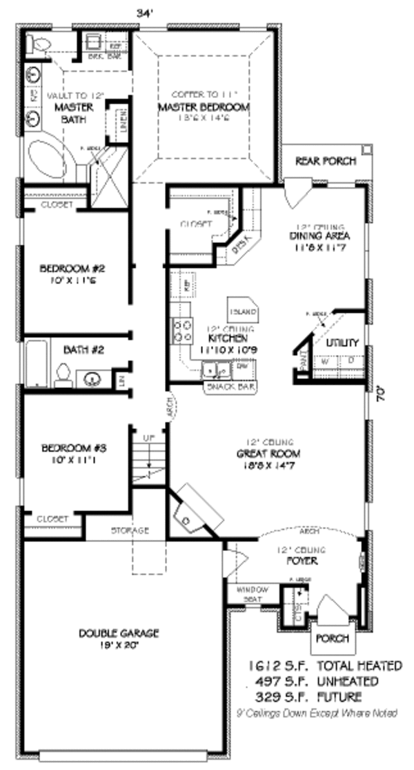 European Floor Plan - Main Floor Plan #424-122