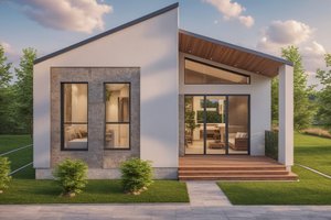 Architectural House Design - Contemporary Exterior - Front Elevation Plan #542-14