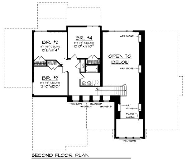 Dream House Plan - Traditional Floor Plan - Upper Floor Plan #70-994