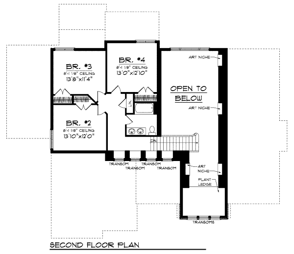 House Plan Design - Traditional Floor Plan - Upper Floor Plan #70-994
