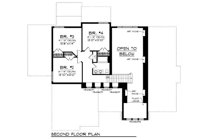 Dream House Plan - Floor Plan - Upper Floor for Traditional House Plan #70-994 - 4 bed, 2.5 bath