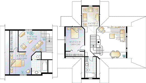 Home Plan - Traditional Floor Plan - Upper Floor Plan #23-391