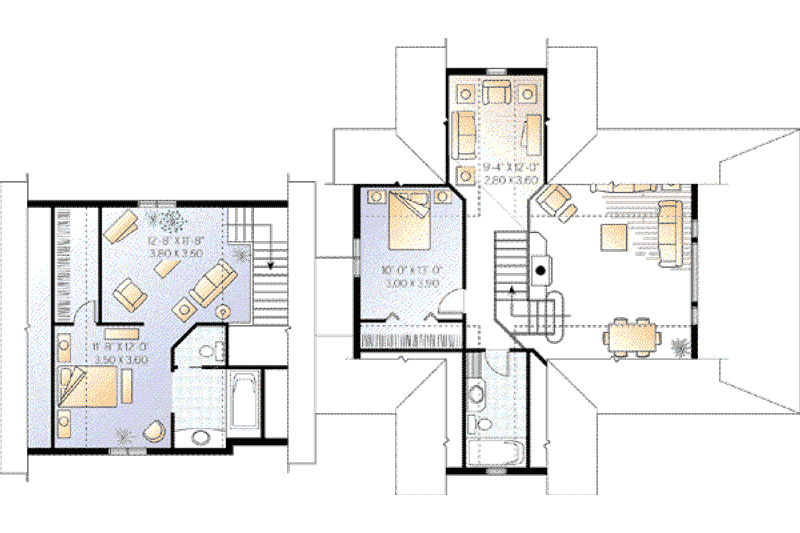 Dream House Plan - Floor Plan - Upper Floor for Traditional House Plan #23-391 - 3 bed, 3.5 bath