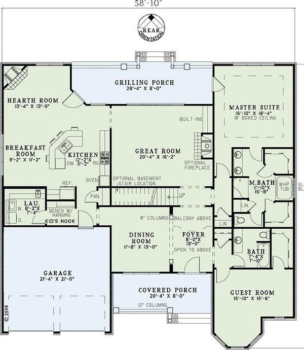 House Plan Design - European Floor Plan - Main Floor Plan #17-1181