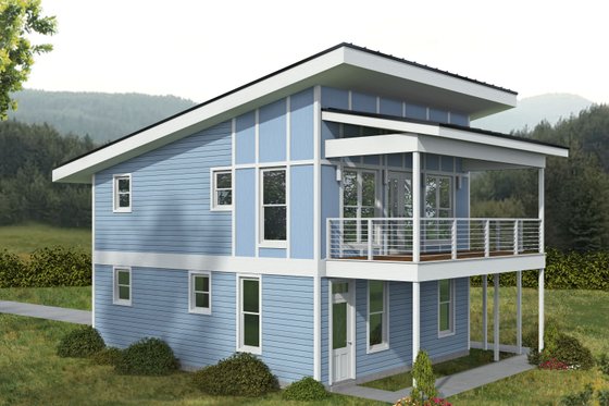 Exterior - Rear Elevation for Contemporary House Plan #932-1116 - 2 bed, 2 bath
