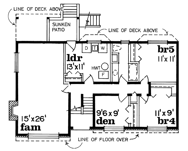 European Floor Plan - Lower Floor Plan #47-165