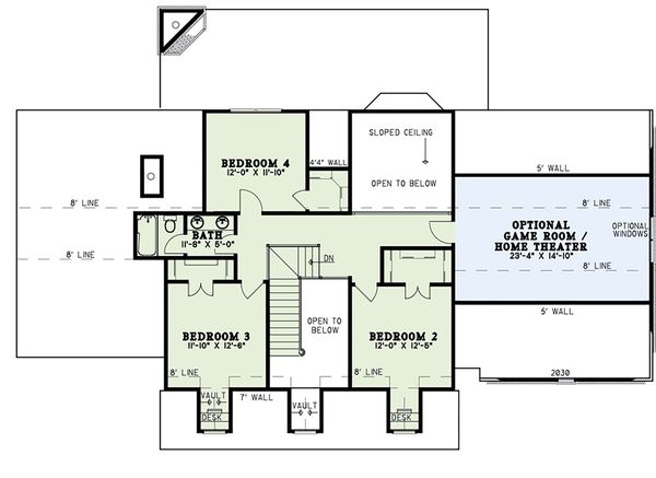 Architectural House Design - Country Floor Plan - Upper Floor Plan #17-3277