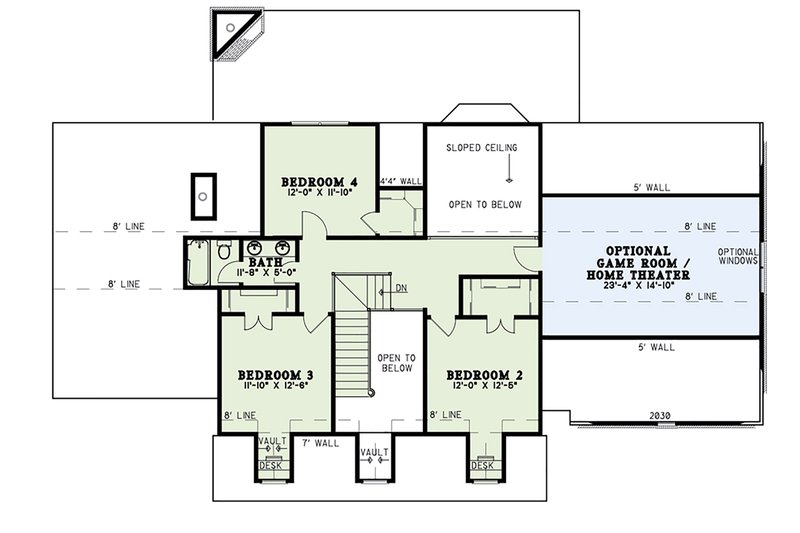 Dream House Plan - Floor Plan - Upper Floor for Country House Plan #17-3277 - 4 bed, 2.5 bath