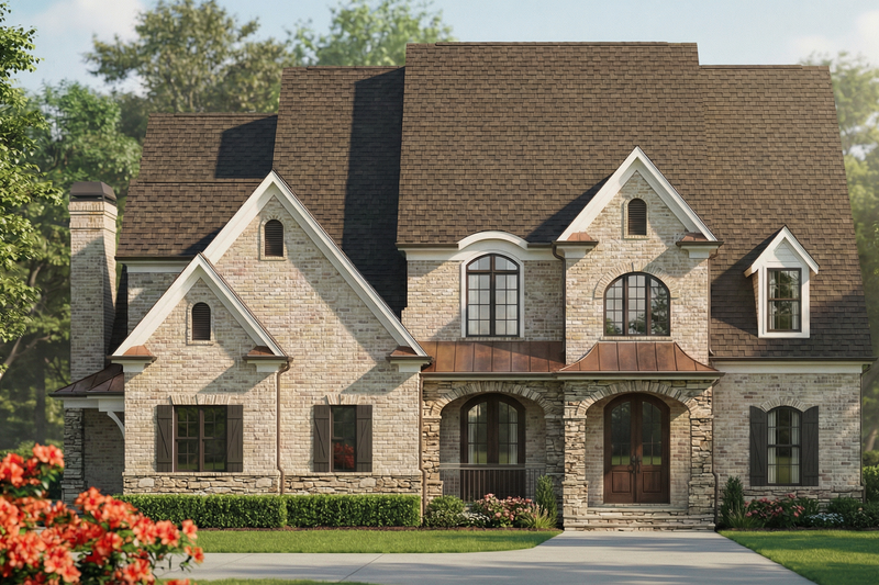 House Plan Design - Exterior - Front Elevation 4 for European House Plan #119-293 - 4 bed, 3.5 bath