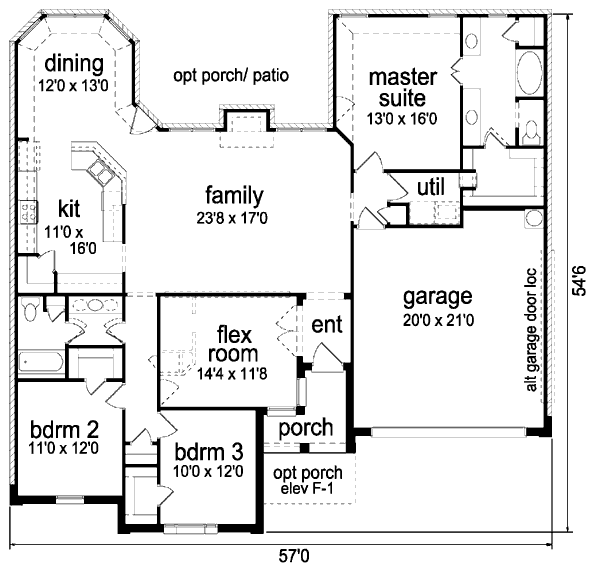 Traditional Floor Plan - Main Floor Plan #84-355