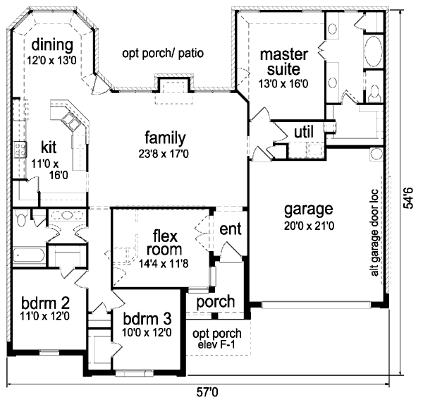 Architectural House Design - Traditional Floor Plan - Main Floor Plan #84-355