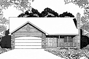 Cottage Exterior - Front Elevation Plan #58-104