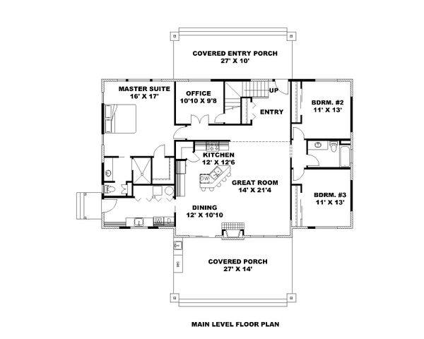House Plan Design - Country Floor Plan - Main Floor Plan #117-894