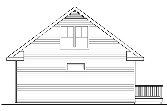 Exterior - Rear Elevation for Cottage House Plan #124-916 - 2 bed, 2 bath