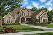 European Style House Plan - 4 Beds 3 Baths 3167 Sq/Ft Plan #17-2144 Exterior 