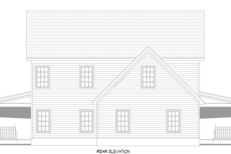 Home Plan - Exterior - Rear Elevation for Farmhouse House Plan #932-1253 - 4 bed, 2.5 bath