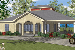 Southern Exterior - Front Elevation Plan #8-278