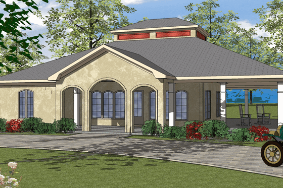 Exterior - Front Elevation for Southern House Plan #8-278 - 3 bed, 2.5 bath