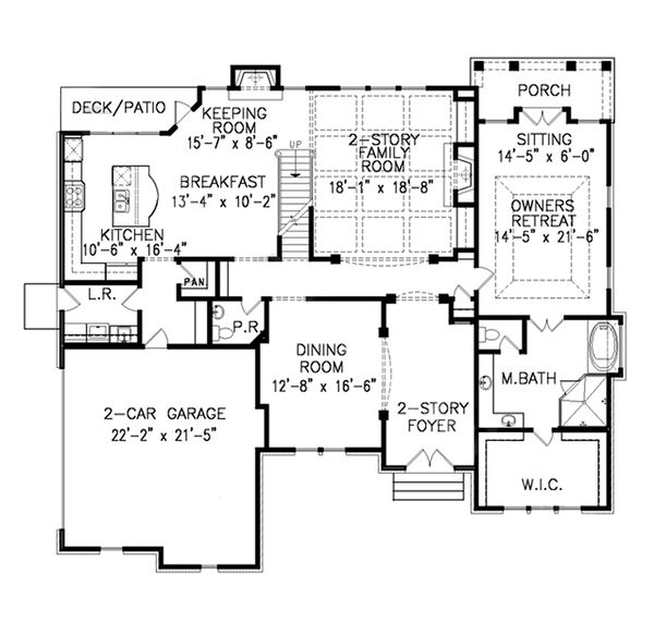 Home Plan - Traditional Floor Plan - Main Floor Plan #54-409