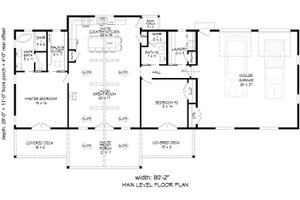 Floor Plan - Main Floor for Country House Plan #932-1069 - 2 bed, 2 bath