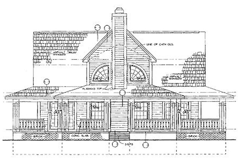 Dream House Plan - Exterior - Rear Elevation for Country House Plan #72-484 - 3 bed, 2 bath