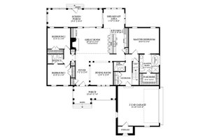 Floor Plan - Main Floor for Southern House Plan #137-256 - 4 bed, 3.5 bath