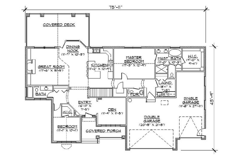 Traditional Style House Plan - 3 Beds 3.5 Baths 1991 Sq/Ft Plan #5-263 ...