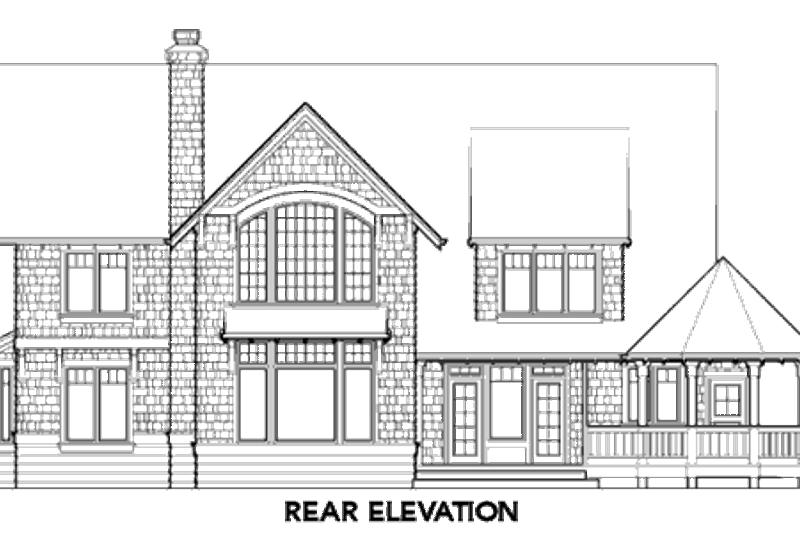 Home Plan - Exterior - Rear Elevation for Traditional House Plan #48-382 - 4 bed, 4 bath