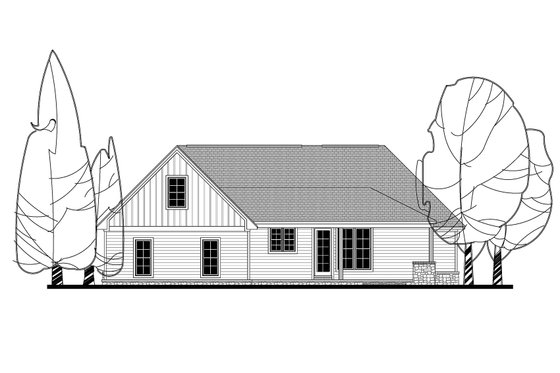 Exterior - Rear Elevation for Craftsman House Plan #430-141 - 3 bed, 2.5 bath