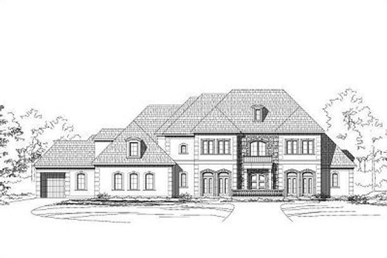 Exterior - Front Elevation for European House Plan #411-516 - 4 bed, 4.5 bath