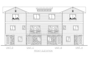 Exterior - Front Elevation 3 for Craftsman House Plan #117-1056 - 10 bed, 12 bath