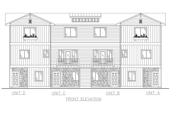 Exterior - Front Elevation 3 for Craftsman House Plan #117-1056 - 10 bed, 12 bath
