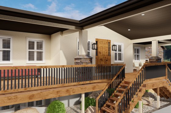 Exterior - Outdoor Living for Ranch House Plan #1060-21 - 5 bed, 4 bath