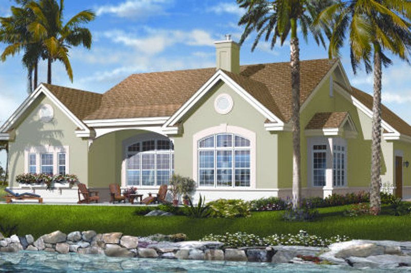 Architectural House Design - Exterior - Rear Elevation for Mediterranean House Plan #23-2213 - 3 bed, 2 bath